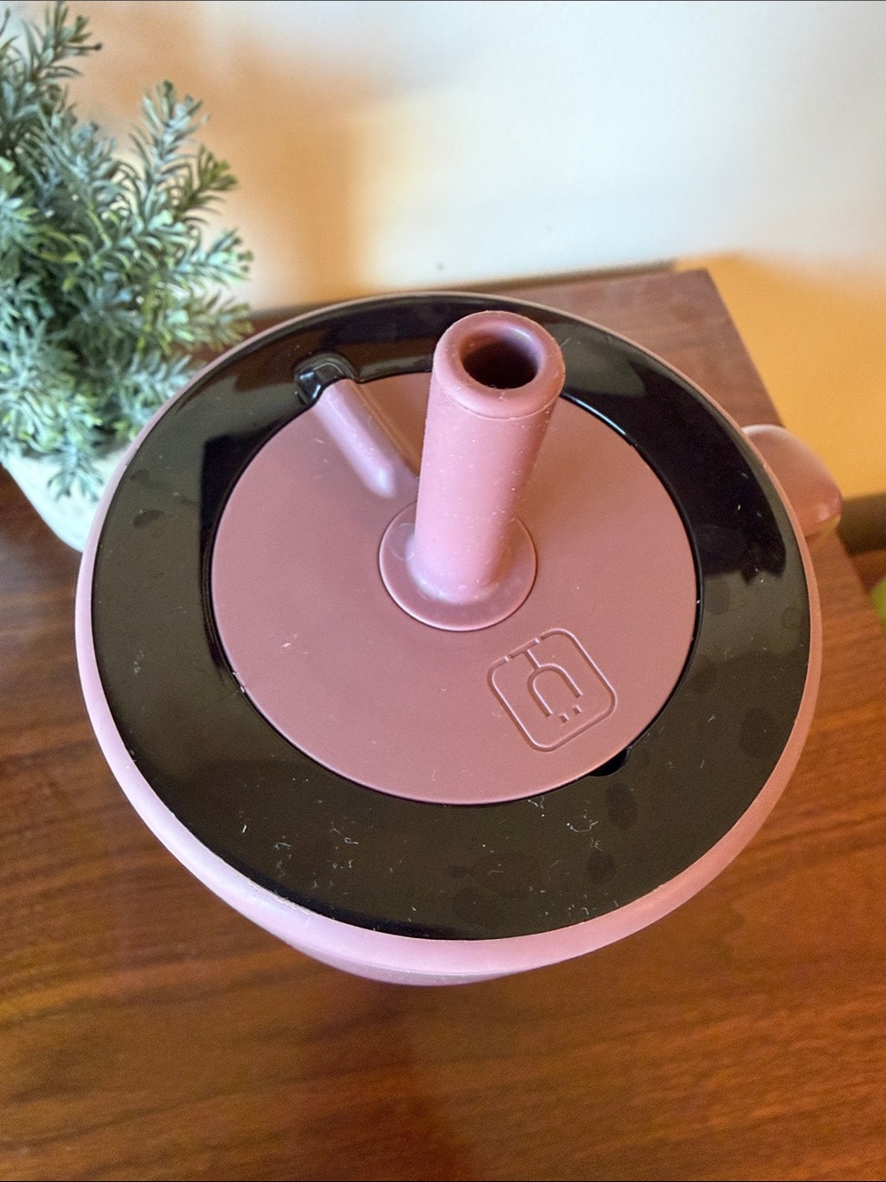 Matte Dusty Rose Travel Tumbler with Handle and Straw - Picture 6 of 9
